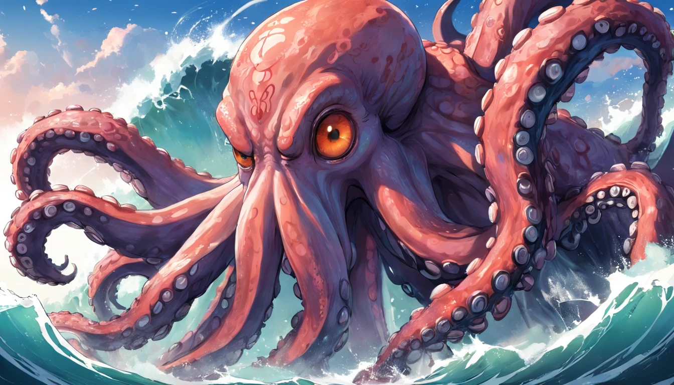 Kraken geography data in detailed hyper-realistic photography.