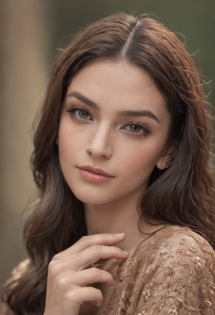 (RAW photo, best quality), (realistic, photo-realistic:1.3), best quality, highly detailed, masterpiece, ultra-detailed, illustration, 1girl, beautiful detailed eyes, beautiful detailed lips, extremely detailed eyes and face, long eyelashes, beautiful young woman, serene expression, flowing hair, elegant dress, natural lighting, lush garden, vibrant colors, intricate details