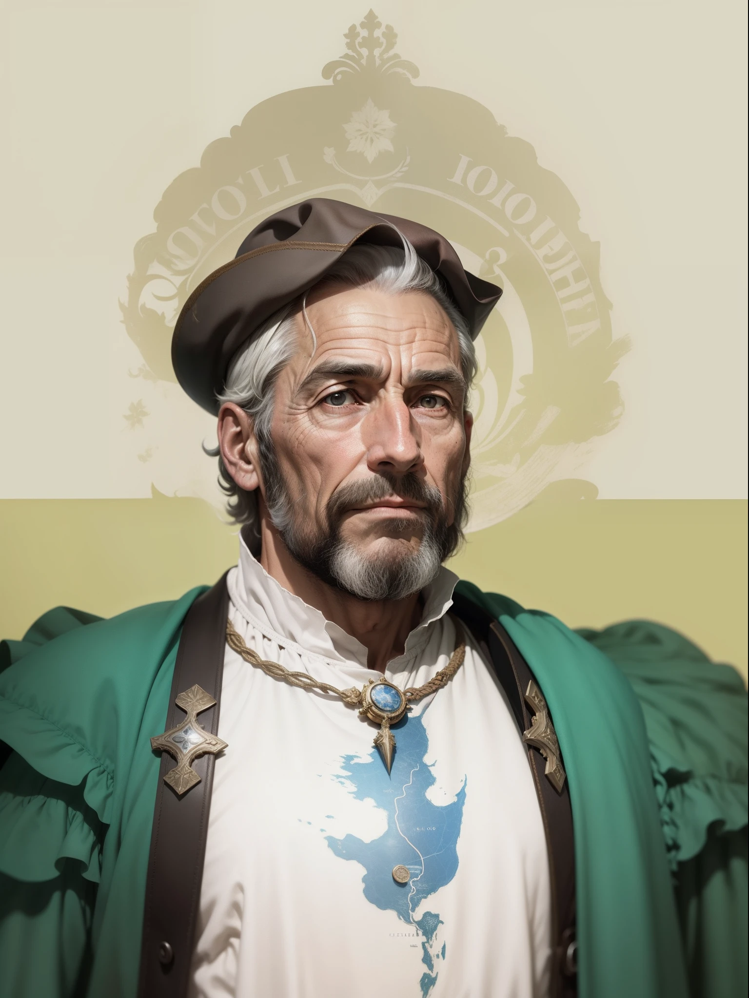 Gonzalo Coelho, discoverer, navigator, captain, explorer, 16th century, renaissance, age of exploration, age of 50, old, wrinkle, white hair, man, Portuguese, energetic, curious, ready to fight