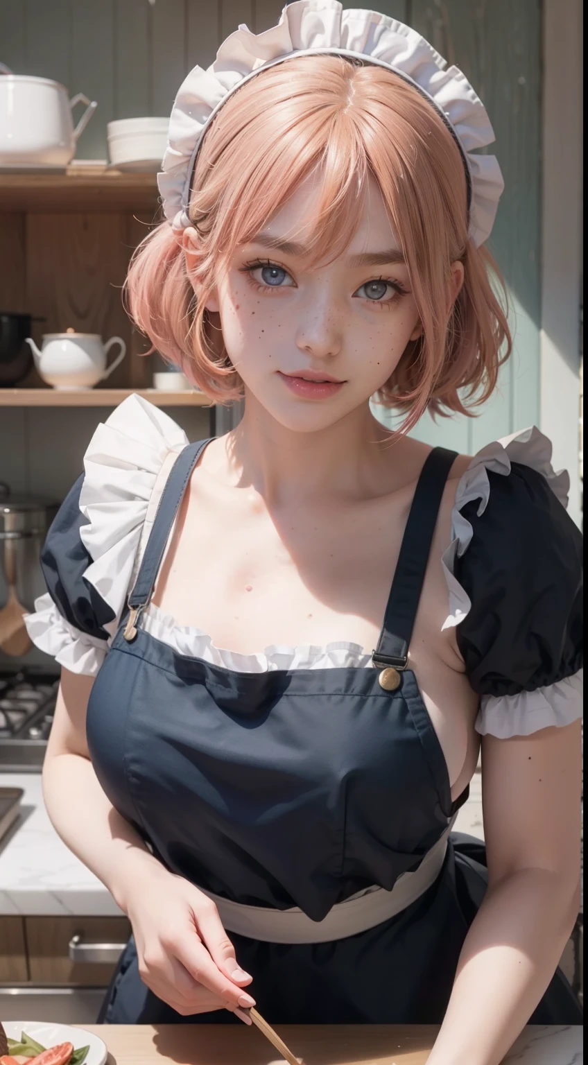 1girl, Real, Solo, (Masterpiece:1.2), Best Quality, remote_play, remote_vibrator,,I'm sweating,Huge Bob,(hairstyle Bob),Plum pastor piece, Best Quality, (Photographic Photos:1.4), ((1 girl)), Colossal tits, Masterpiece, Best Quality, (Photo Real:1.4), ((1 girl)), Cleavage, Upper body, Close-up of face shot,cat ears, (ulzzang-6500-v1.1:1.0), cute, young, posing, looking at viewer, cyberpunk, necklace, cross, Japan woman, very short, pink hair, white shirt, frilly maid costume, big blue eyes, (background sea), smile, glamorous, fighting pose