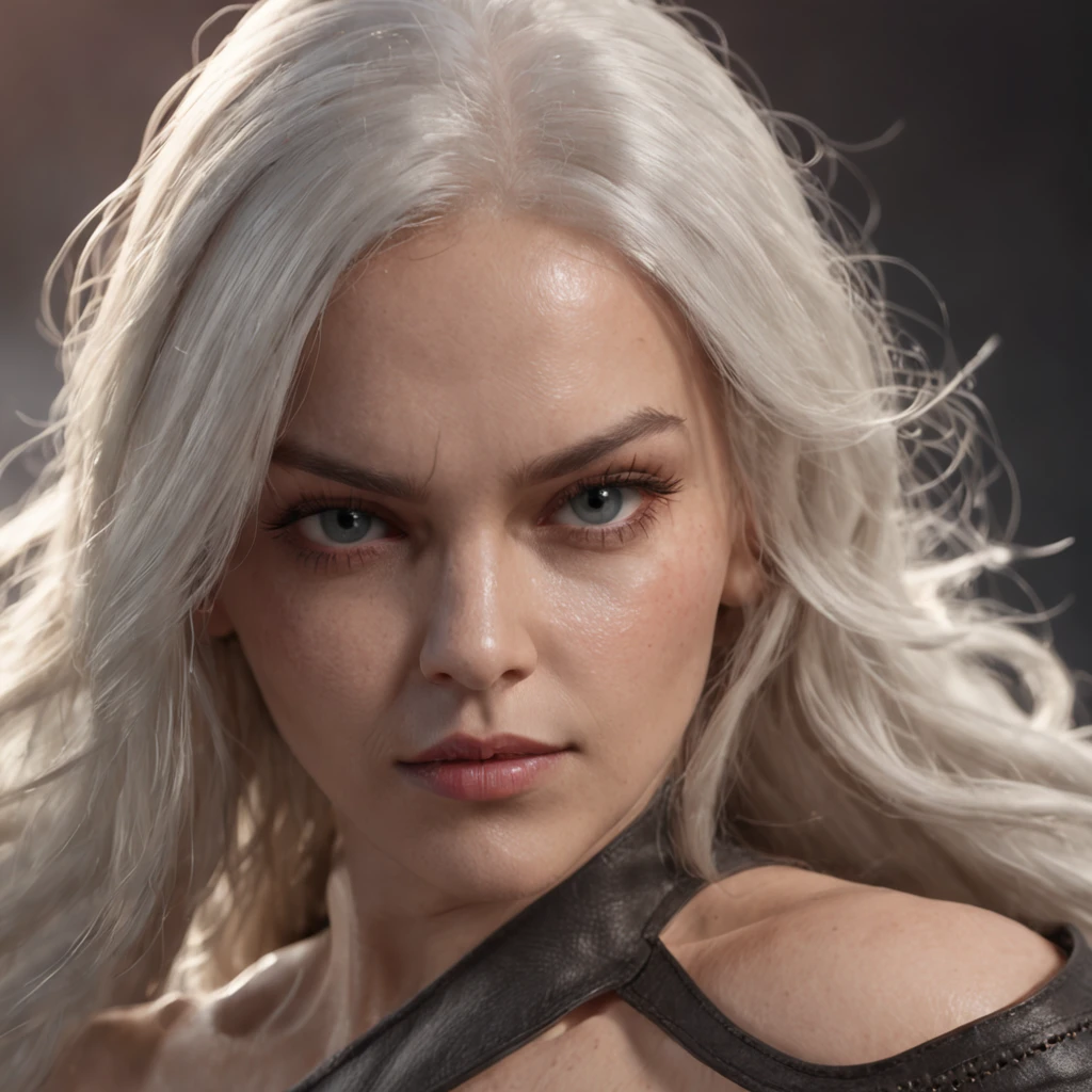 (Professional 3D rendering:1.3) de (Realistic:1.3) Foto de arte mais bonita do mundo,Features soft and bright female heroes, ((Epic hero fantasy Muscular woman rough wet hero angry look long white hair and fierce expression in dynamic pose, fantastic location, majestoso ambiente desordenado)), corpo inteiro 8k unidade render, action shot, poros da pele, very dark lighting, sombreamento pesado, circunstanciado, Rosto detalhado, (vibrante, fotogrdeia realista, Realistic, Dramatic, Escuro, foco nítido, 8k), (Old leather clothes damaged by bad weather:1.4), ((((Use peles)))), (intrincado:1.4), decadente, (altamente detalhado:1.4), pintura digital, rendering by octane, art stations, Conceito-Arte, liso, foco nítido, illustration, germe da arte, (Loish:0.23), Wlop Ilya Kuvshinov, e Greg Rutkowski e Alphonse Mucha Gracias, (global ilumination, studiolight, Light Volumetric), chuva forte, floating particles, patife, fantasia, Onze, corpo inteiroesbian, ((Fundo escuro e antigo da cidade:1.3)),CGSesociedade,art stations