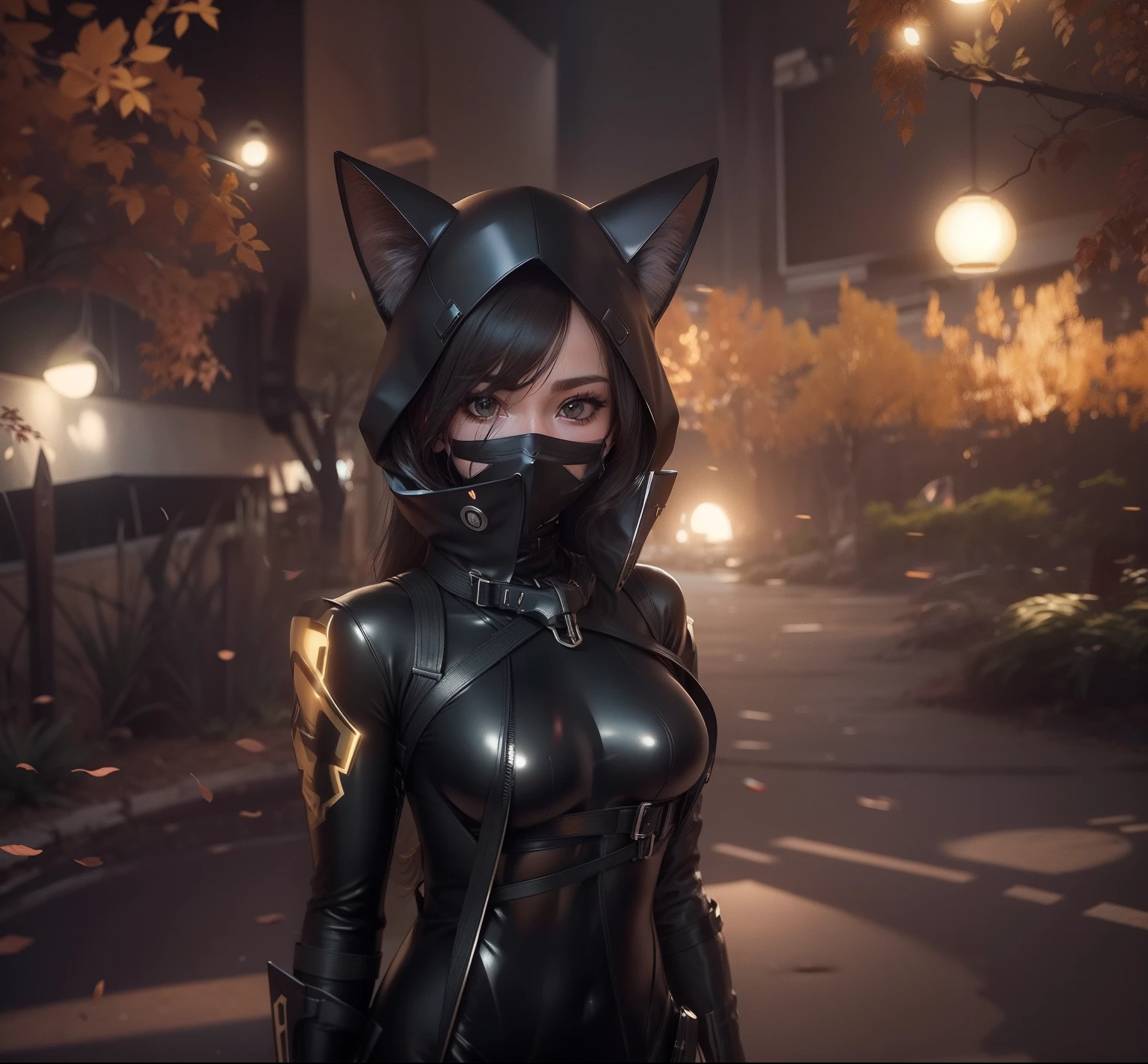 girl, cute, catsuit, sexy, best quality, mask, 8k