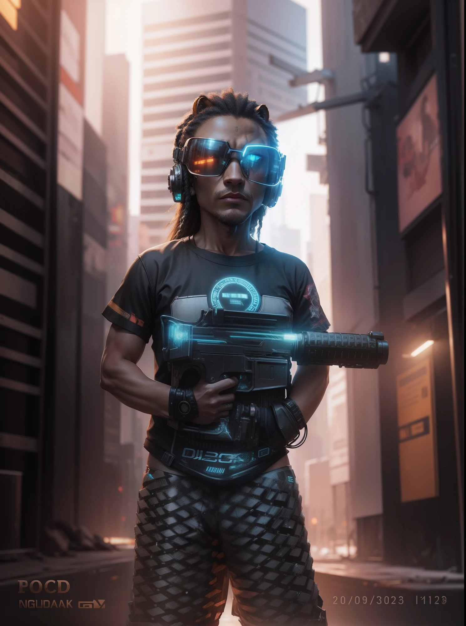 Change background and back side lion cyberpunk realistic hd photo