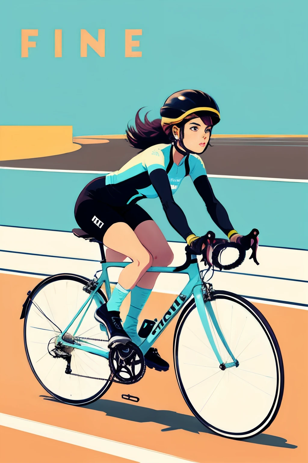Full body, big , pink theme(1.2), Beautiful cyclist, who pedals her bike dynamically during a road race. Illustration, luster,starke Muskeln, entschlossener Ausdruck, Aerodynamisches Radtrikot, schlanker Helm, fokussierte Augen, wallende Haare, sanfte Tretbewegung, intensiver Wettbewerb, Jubelnde Menge, malerische Bergkette im Hintergrund der Alpen, anspruchsvolle Rennstrecke, professional equipment, Detailliertes Hochleistungs-Rennrad, Geschwindigkeit, Hingabe, Adrenalinrausch, glittering, Dutch angle, muscular, trained body