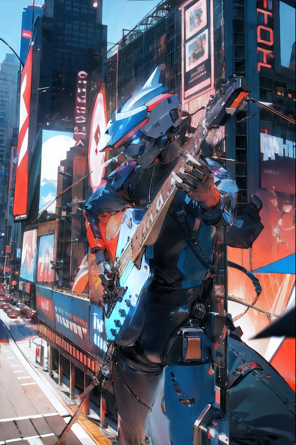 black mechanical guitar terror