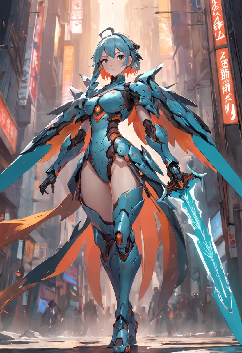 a close up of a person in a costume with a sword, full body concept, full body concept art, detailed full body concept art, ( ( concept art of character ) ), female mecha, senior concept artist, beautiful full-body concept art, interesting character design, full body action concept art, skin concept, inspired by the senior character artist, Feng Zhu concept art