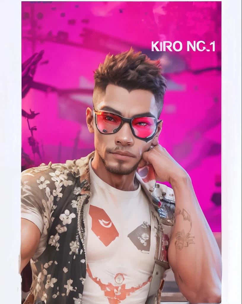 Mid 30s cyborg with Indonesia's flag