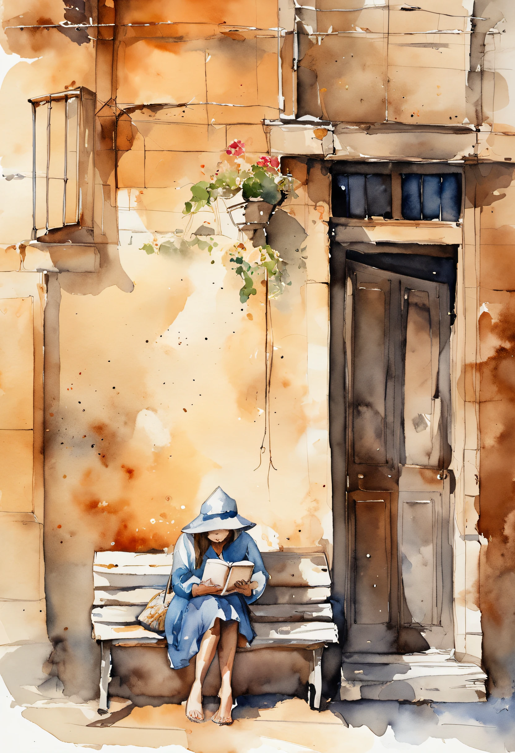 a sad woman on a street holding a book and getting depressed in the darkness, casa
