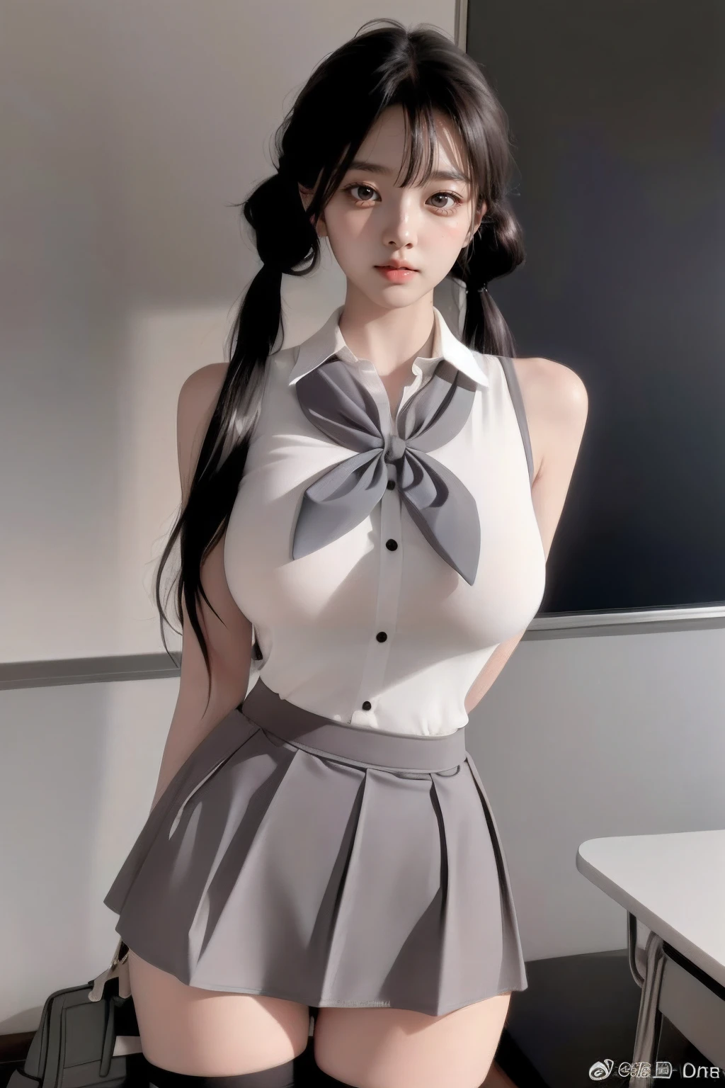 arafed asian woman in a short skirt and a white shirt, smooth white tight clothes suit, japanese girl school uniform, Magical school student uniform, Realistic schoolgirl, Surrealism female students, Open V chest clothes, Surrealism female students, Japanese school uniform, JK school uniform, magic school uniform, intriguing outfit, Beautiful Anime High School Girls, ecchi style