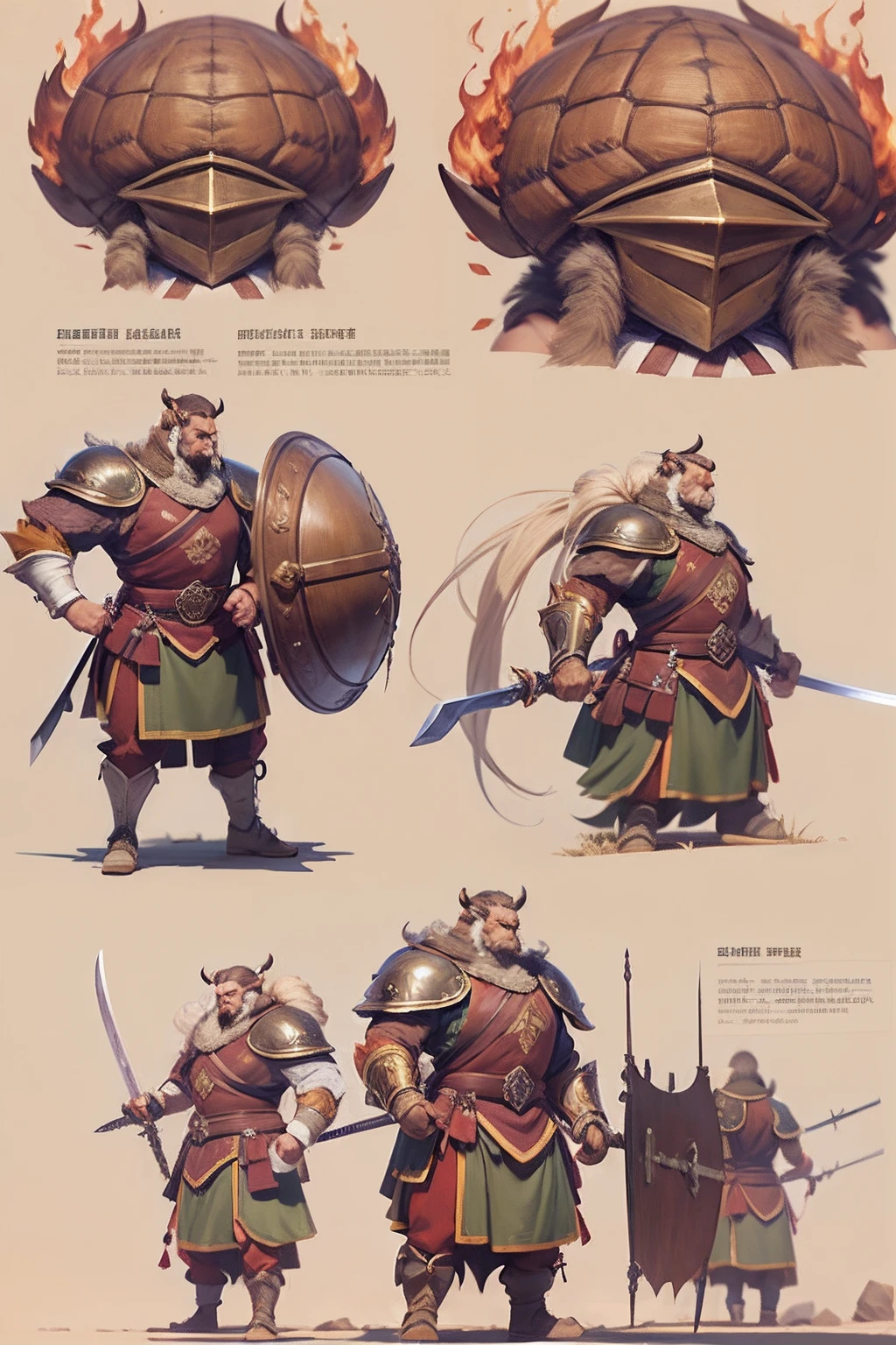 Game character design,Heads and tails,(anthropomorphic turtle),(Bullfighting warriors:1.4),Sword and shield,a tall body,Stout limbs,disdain,ran,tosen,The long hairs of the flame fluttered in the wind,combats,Dynamic lines,Dimly lit battlefield,Ruined castle,(stereoscopic perspective:1.4),Works of masters,super-fine,4K分辨率,high qulity,电影灯光,High picture detail,Detailed pubic hair,Epic shooting,Clearly focused hair,Detailed hair depiction,acurate