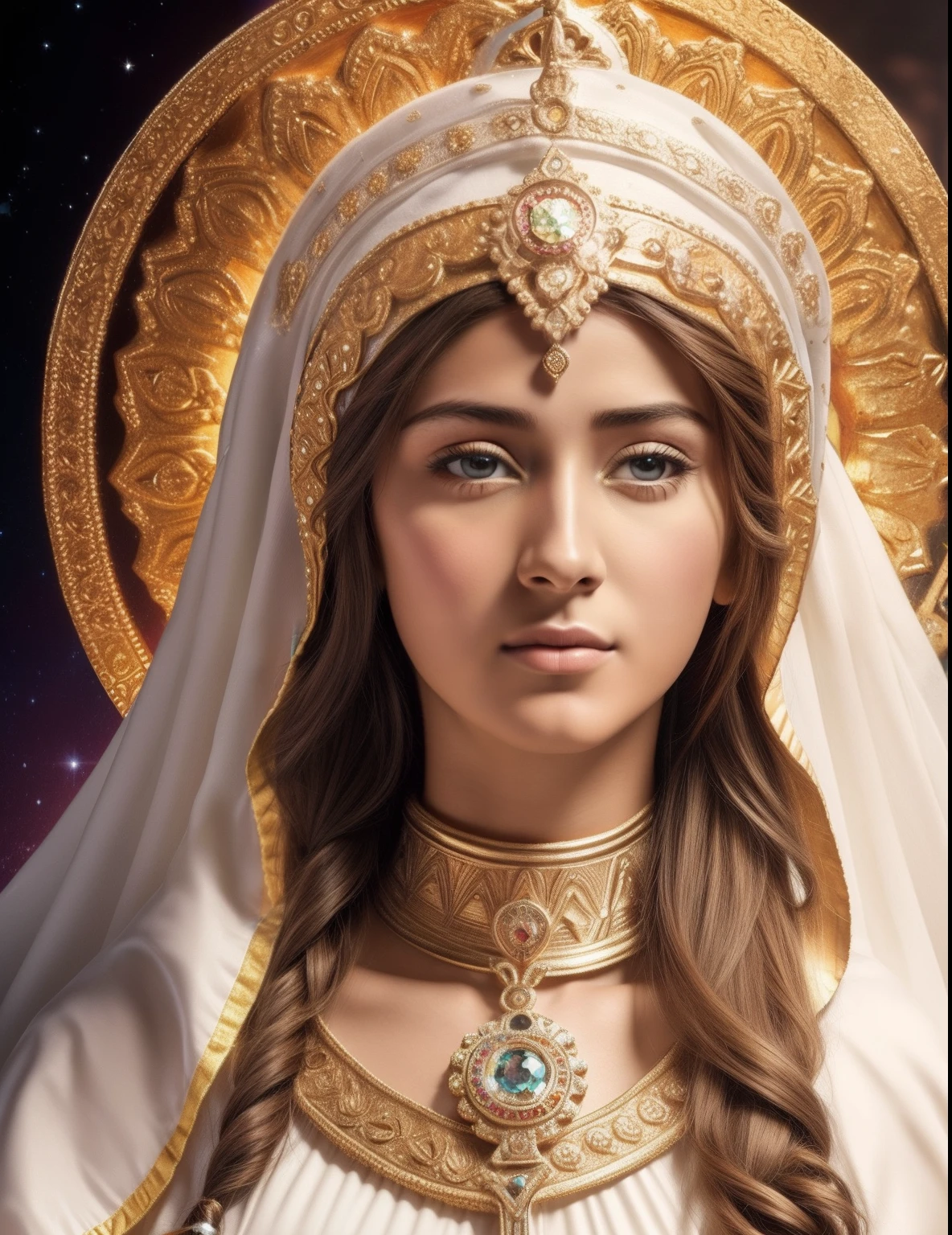 ((Blessed Virgin Mary of GUADALUPE))) (((cuerpo completo))) 19 year old, de rostro y aspecto anglosajona))) (((Con una cara seria y piadosa. Con una mirada dulce y tierna))) (obra maestra, calidad superior, mejor calidad, arte oficial, beautiful and aesthetic: 1.2), extremadamente detallado, colorido, highest detailed, Cara perfecta, parte superior del cuerpo, HDR, (orando: 1.3), eye-catching visuals, colores vibrantes. ultra detallado, 8k, HDR. Grado de color profesional, colores ricos, powerful imagery, 4k, 8k,obra maestra,...