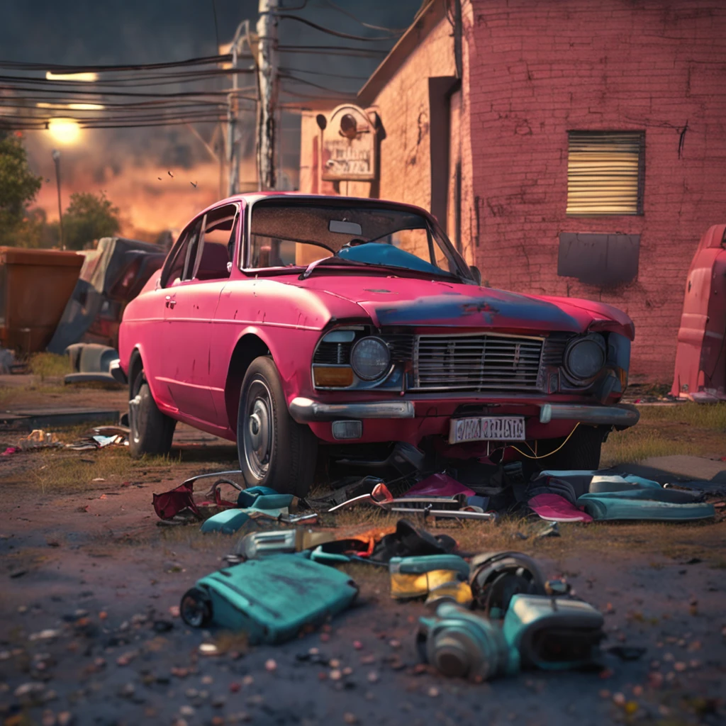 a women died in car accident 2d art