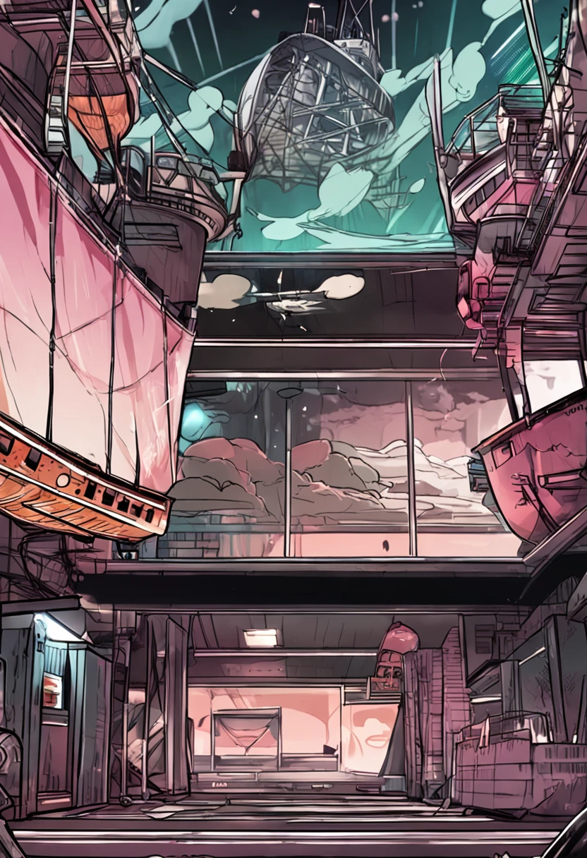 Danganronpa,ship deck,background,zoomed in
