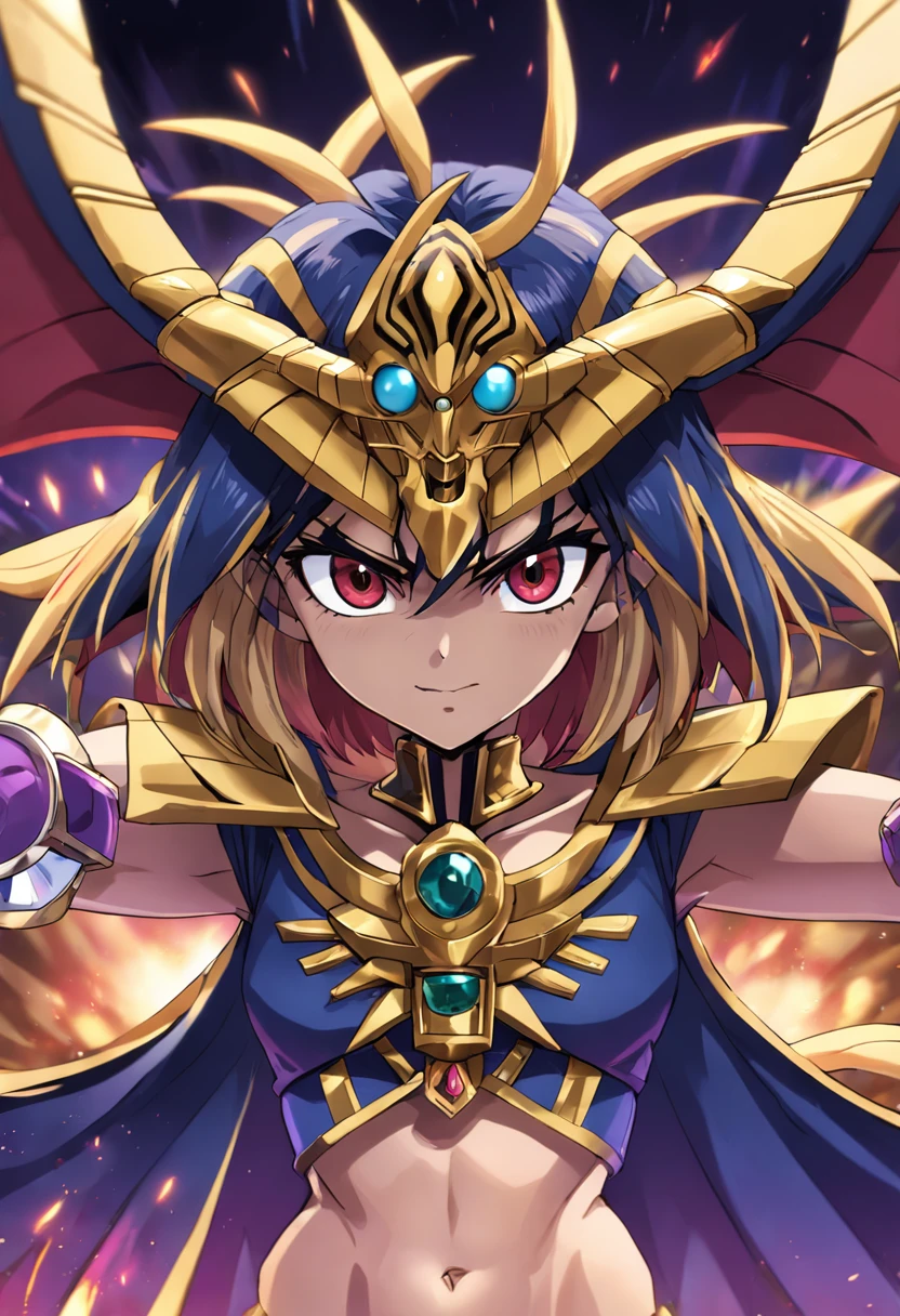 "Uma arte incrivelmente detalhada de Exodia o proibido do anime Yu-Gi-Oh: Duel Monster, arte estilo anime, Full HD, 4k, 8k, estilo de desenho hiper-realista, arte de anime limpa e detalhada, egyptian background."