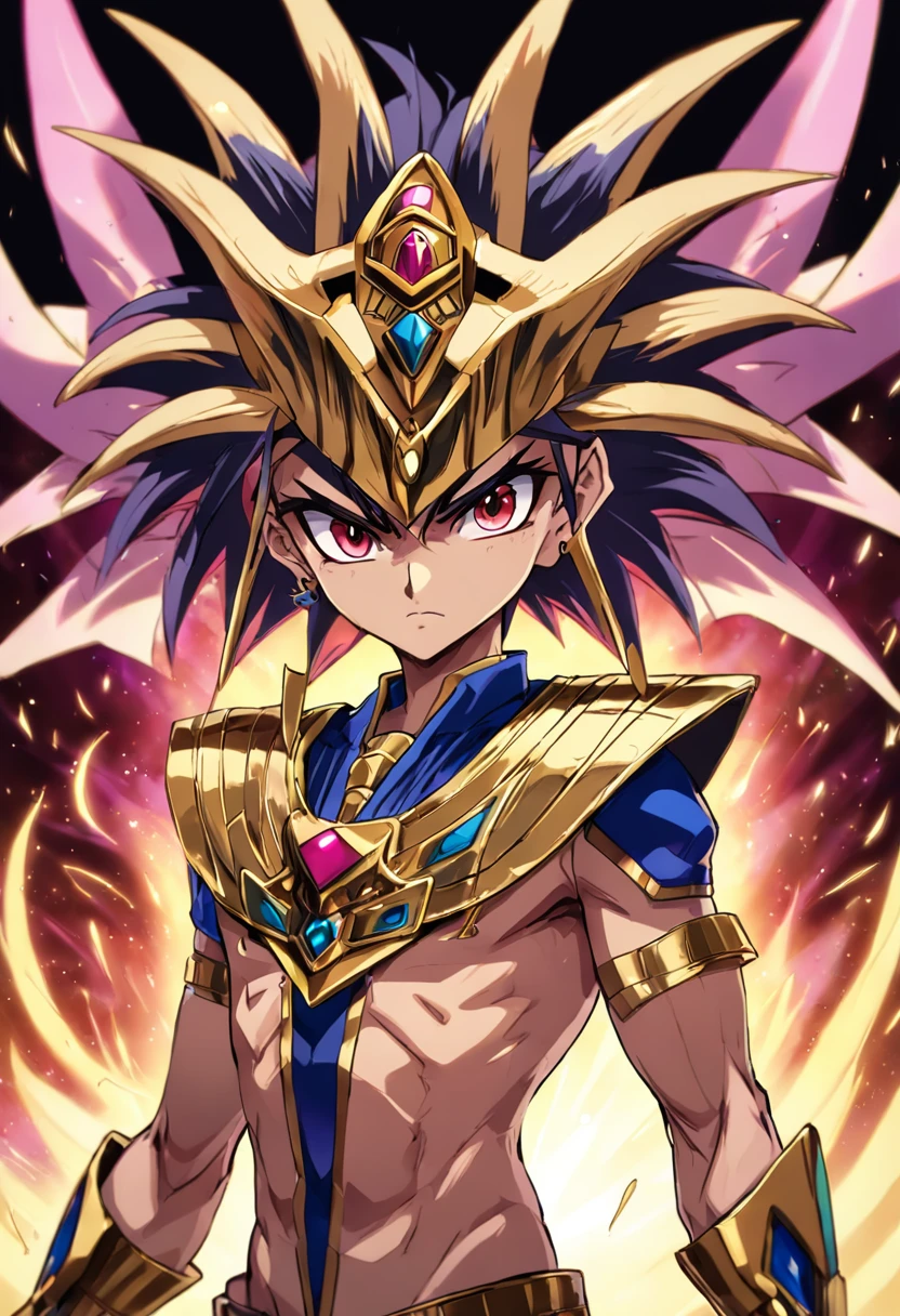 "Uma arte incrivelmente detalhada de Exodia o proibido do anime Yu-Gi-Oh: Duel Monster, arte estilo anime, Full HD, 4k, 8k, estilo de desenho hiper-realista, arte de anime limpa e detalhada, egyptian background."