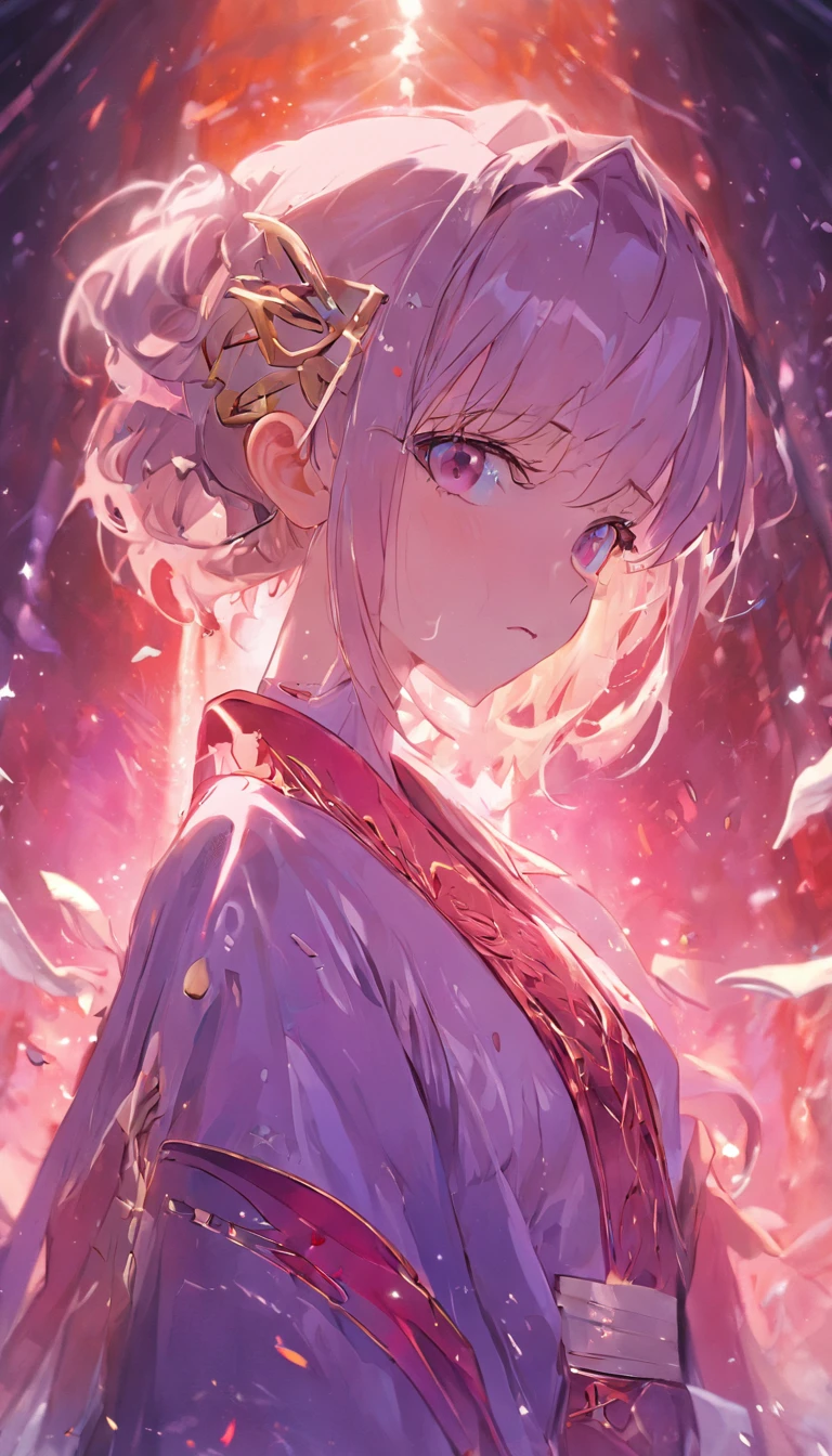 32K(tmasterpiece,k hd,hyper HD,32K)short detailed hair,Gold jewelry area in the back room,Flame Girl ,Yao Lang protector (realisticlying:1.4),Python pattern robe,Purple-pink tiara,Snowflakes fluttering,The background is pure,Hold your head high,Be proud,The nostrils look at people, A high resolution, the detail, RAW photogr, Sharp Re, Nikon D850 Film Stock Photo by Jefferies Lee 4 Kodak Portra 400 Camera F1.6 shots, Rich colors, ultra-realistic vivid textures, Dramatic lighting, Unreal Engine Art Station Trend, cinestir 800,Hold your head high,Be proud,The nostrils look at people