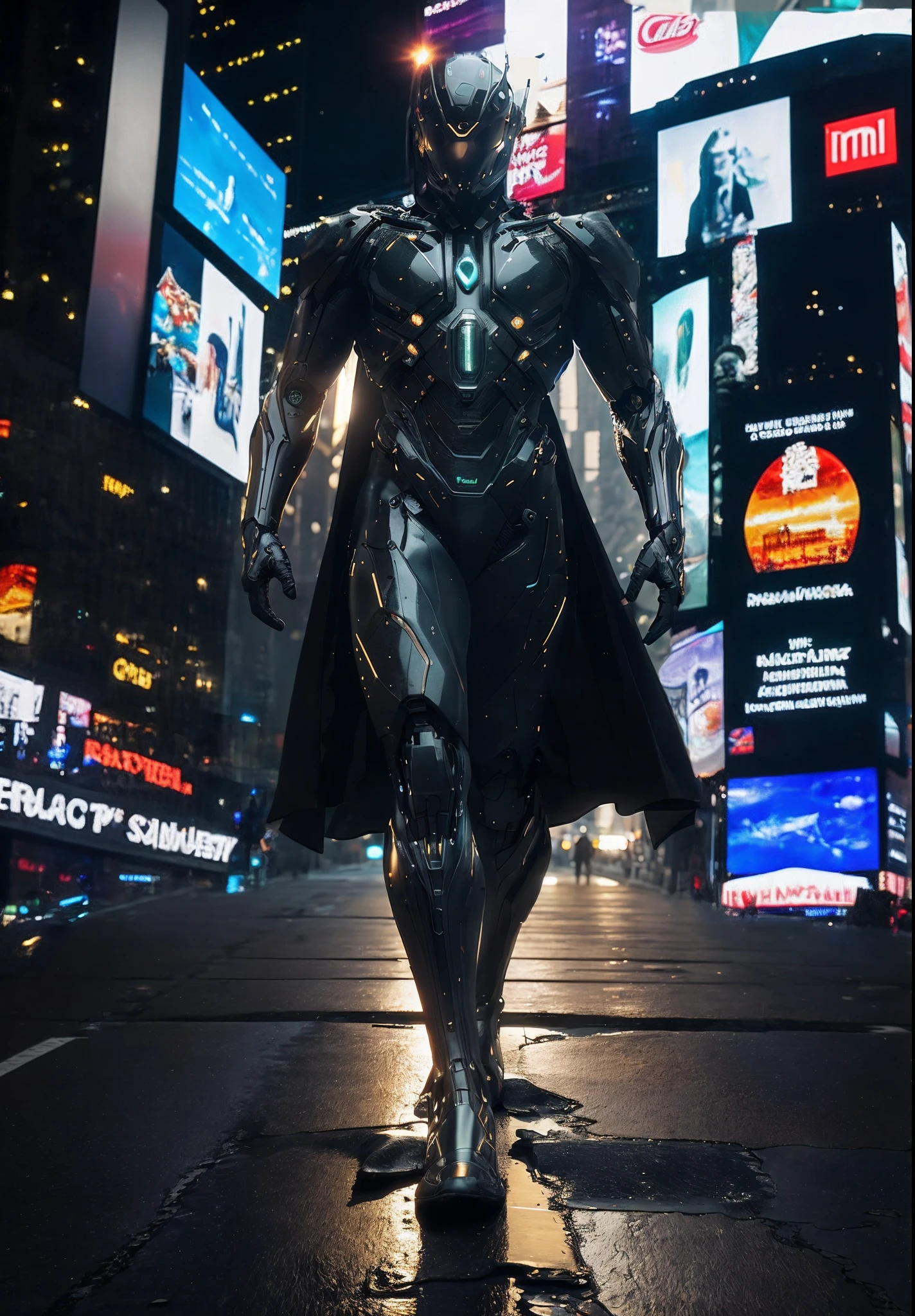 times square a noite outdoors hiper realista
