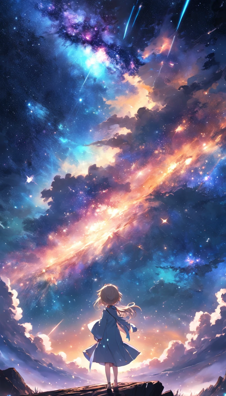The entire galactic starry sky，Magnificent,Twinkling starlight，boundless，Fantastic sights。