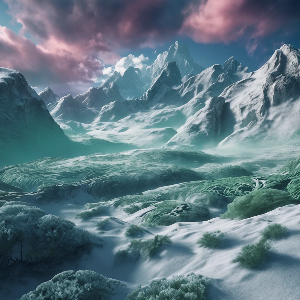 Best quality, Masterpiece, green oasis in snow land, high snow mountains, high resolution, (photograph realistic:1.4), surrealism, Dream-like,fusionart, Shadowdancer, shadow magic, darkness control, stealth, shadowstep, umbral spells, hidden blade,