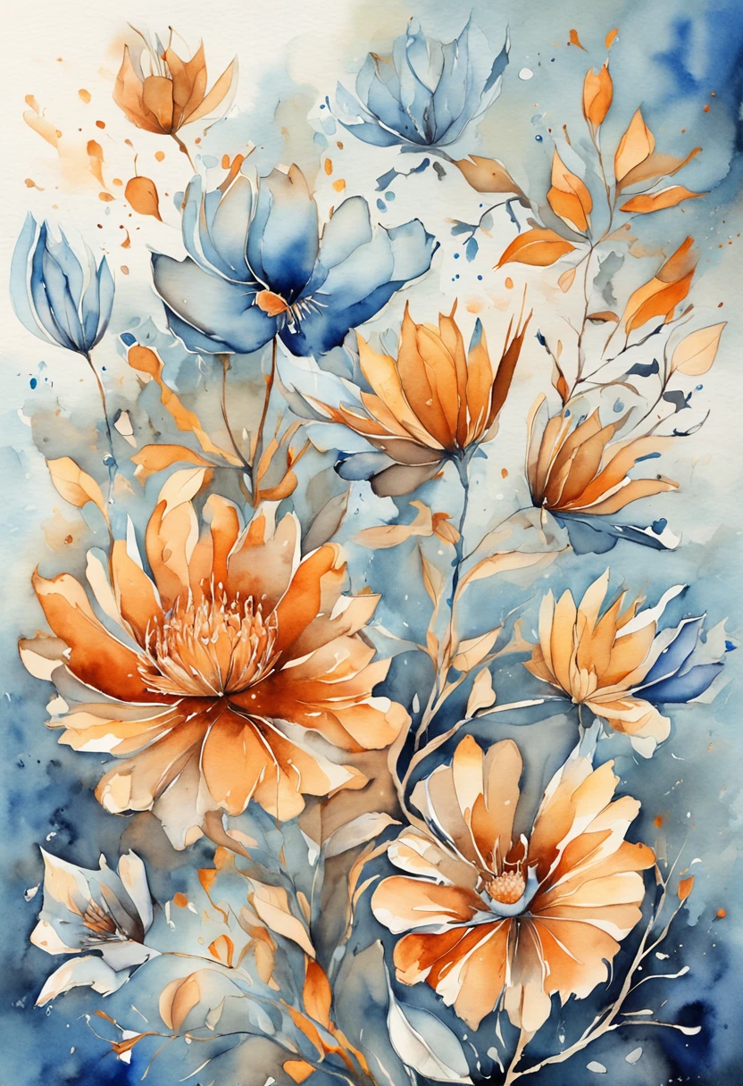 Master parts,best qualityer,8k wallpaper,(Realistic:1.3), Abstract work in organic form in blue and orange, ultra - detailed,illustration,best illuminate,Best shade, Abstract works with neutral colors and organic shapes