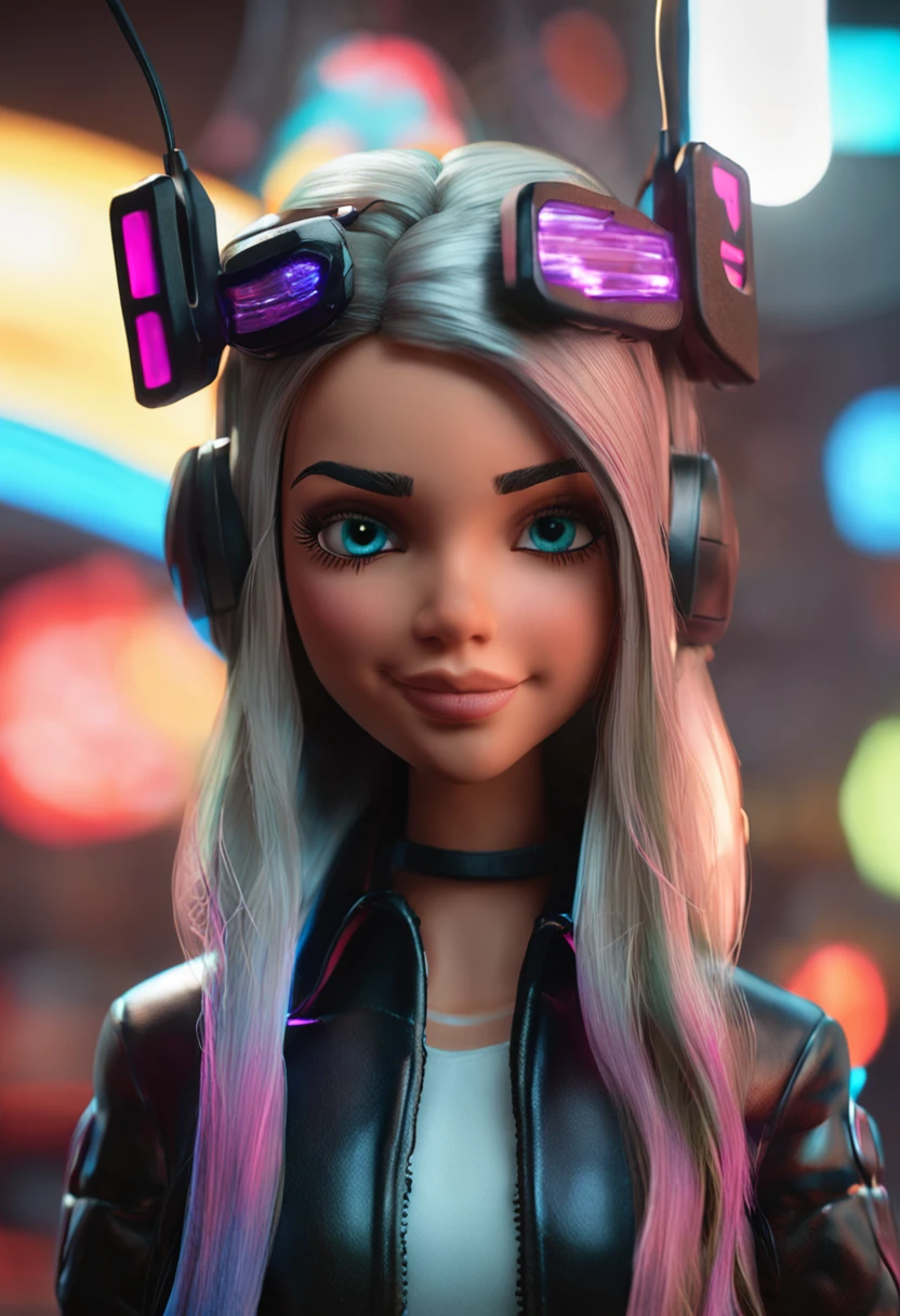 Crie uma garota loira, Straight hair with a hedset gamer doll version.