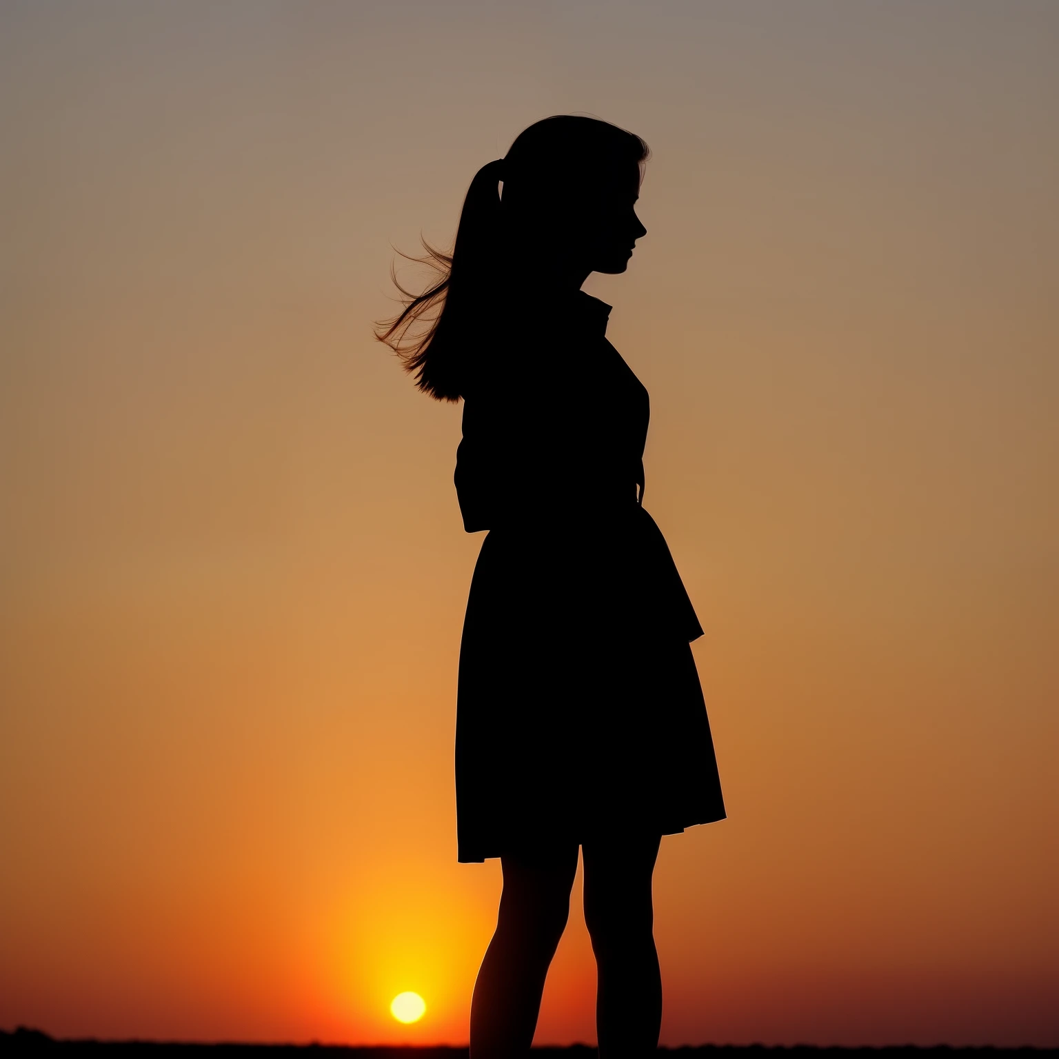 Silhouette of a beautiful girl
