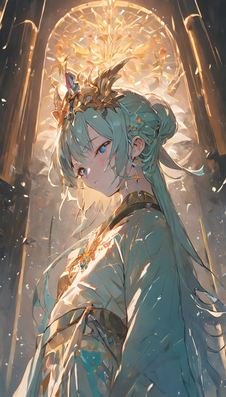 32K(tmasterpiece,k hd,hyper HD,32K)short detailed hair,Gold jewelry area in the back room,Flame Girl ,Yao Lang protector (realisticlying:1.4),Python pattern robe, blue-green tiara,Snowflakes fluttering,The background is pure,Hold your head high,Be proud,The nostrils look at people, A high resolution, the detail, RAW photogr, Sharp Re, Nikon D850 Film Stock Photo by Jefferies Lee 4 Kodak Portra 400 Camera F1.6 shots, Rich colors, ultra-realistic vivid textures, Dramatic lighting, Unreal Engine Art Station Trend, cinestir 800,Hold your head high,Be proud,The nostrils look at people