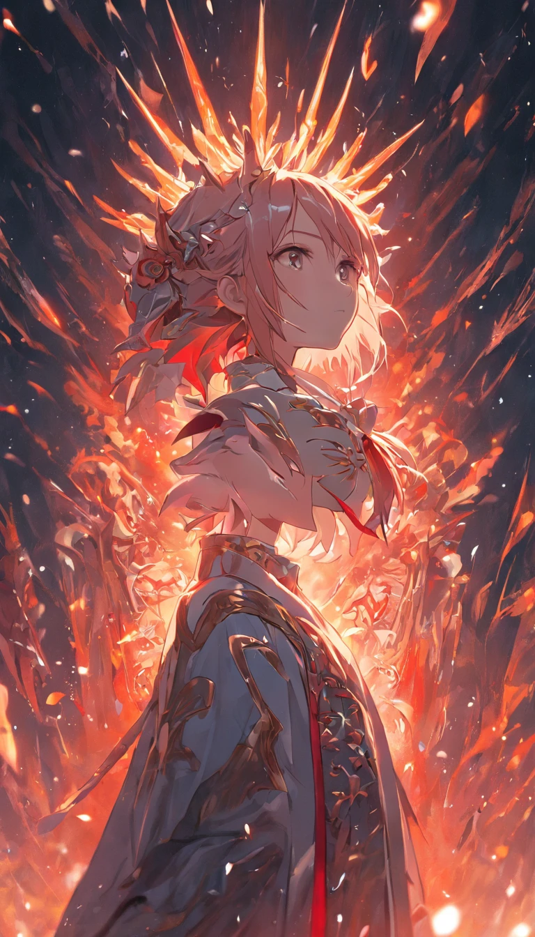 32K（tmasterpiece，k hd，hyper HD，32K）short detailed hair，Gold jewelry area in the back room，Flame Girl ，Yao Lang protector （realisticlying：1.4），Python pattern robe, red-orange tiara，Snowflakes fluttering，The background is pure，Hold your head high，Be proud，The nostrils look at people， A high resolution， the detail， RAW photogr， Sharp Re， Nikon D850 Film Stock Photo by Jefferies Lee 4 Kodak Portra 400 Camera F1.6 shots, Rich colors, ultra-realistic vivid textures, Dramatic lighting, Unreal Engine Art Station Trend, cinestir 800，Hold your head high，Be proud，The nostrils look at people