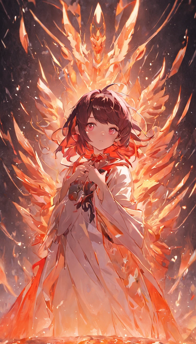 32K(tmasterpiece,k hd,hyper HD,32K)short detailed hair,Gold jewelry area in the back room,Flame Girl ,Yao Lang protector (realisticlying:1.4),Python pattern robe, red-orange tiara,Snowflakes fluttering,The background is pure,Hold your head high,Be proud,The nostrils look at people, A high resolution, the detail, RAW photogr, Sharp Re, Nikon D850 Film Stock Photo by Jefferies Lee 4 Kodak Portra 400 Camera F1.6 shots, Rich colors, ultra-realistic vivid textures, Dramatic lighting, Unreal Engine Art Station Trend, cinestir 800,Hold your head high,Be proud,The nostrils look at people