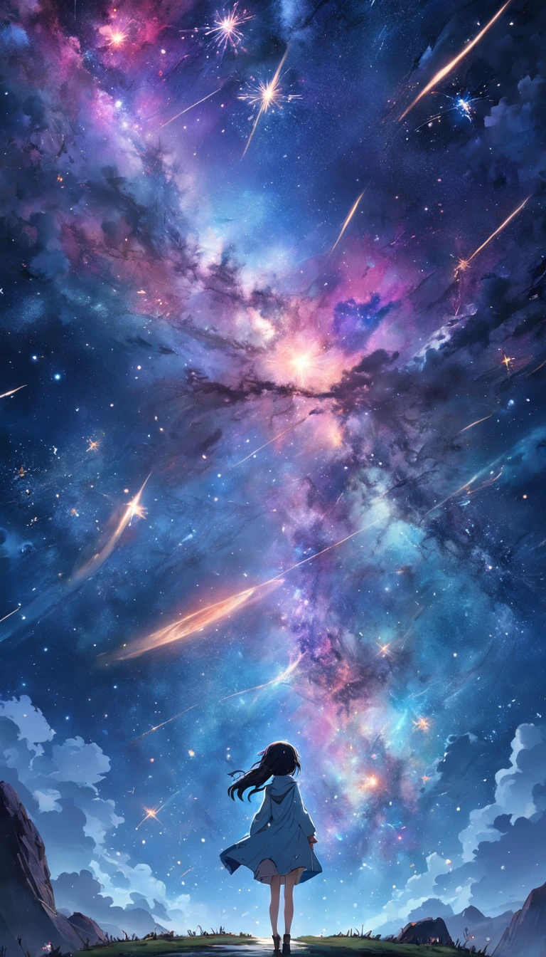 The entire galactic starry sky,Magnificent,Twinkling starlight,boundless,Fantastic sights。