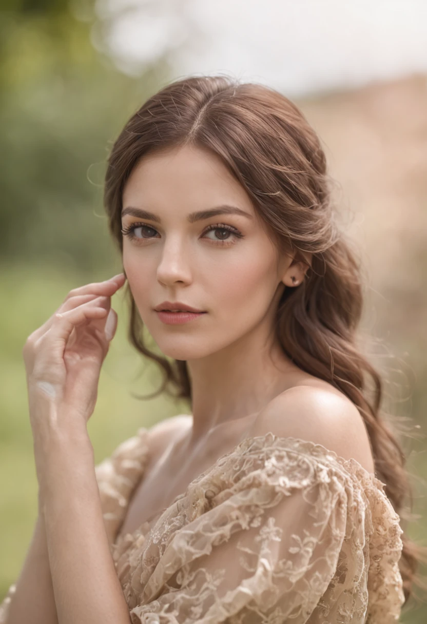 portrait woman beautifull in landscape