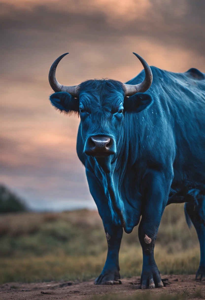 A blue bull standing animal