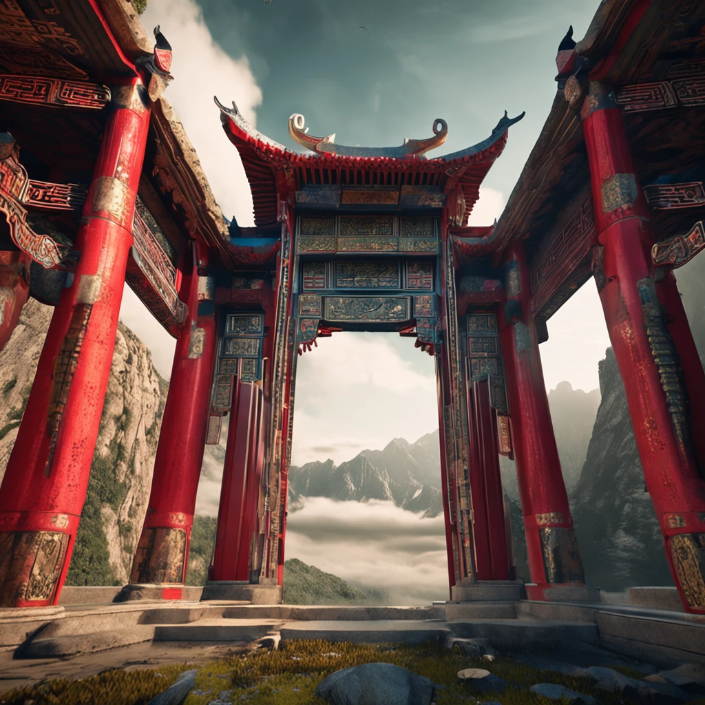 Classical Chinese arches were built,Ancient city in the mountains,Majestic architecture now,True fantasy,Gorgeous architecture to wear,Trails across mountain rapids create amazing journeys