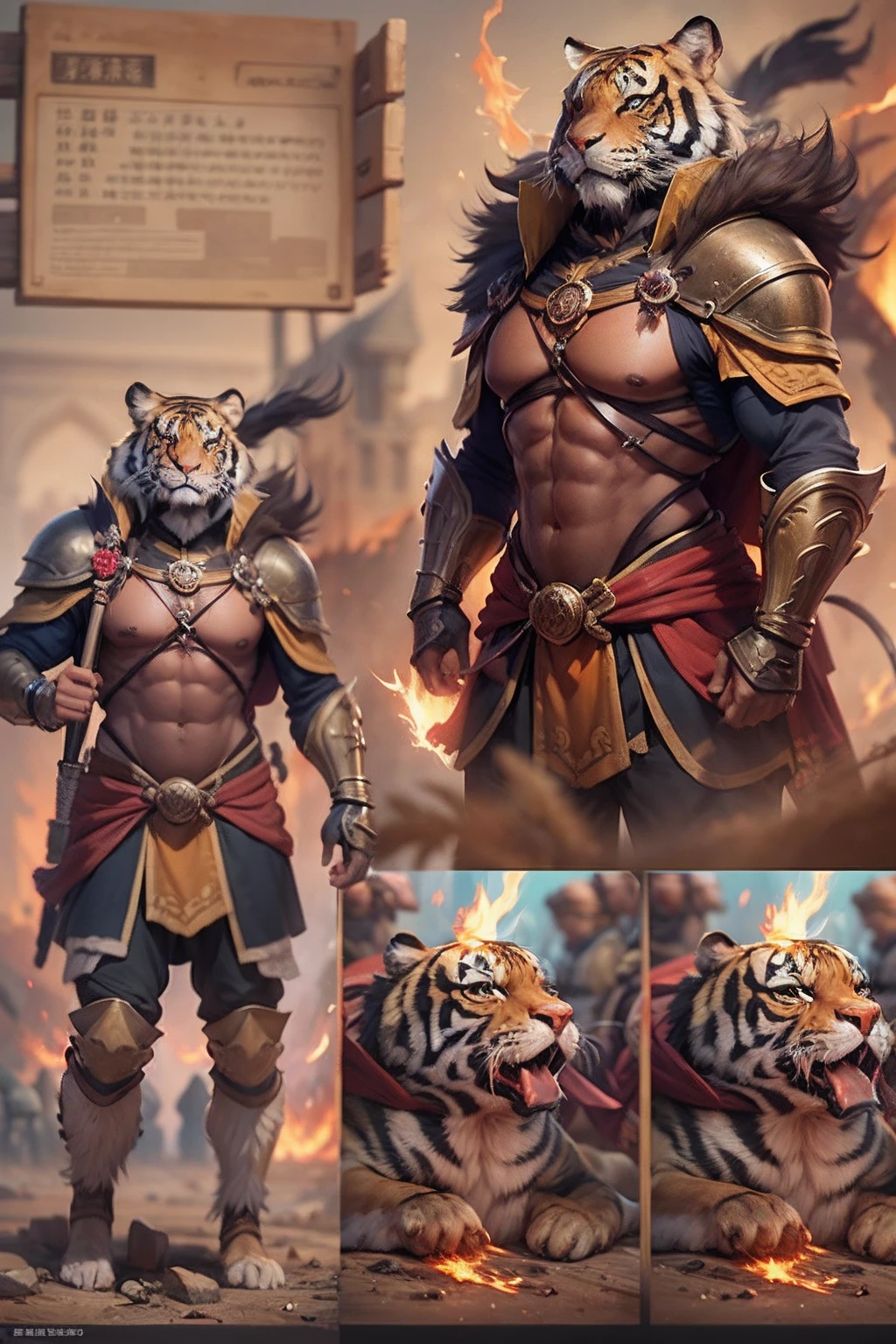 Game character design,Heads and tails,(anthropomorphic turtle),(Lion warriors:1.4),Sword and shield,a tall body,Stout limbs,disdain,ran,tosen,The long hairs of the flame fluttered in the wind,combats,Dynamic lines,Dimly lit battlefield,Ruined castle,(stereoscopic perspective:1.4),Works of masters,super-fine,4K分辨率,high qulity,电影灯光,High picture detail,Detailed pubic hair,Epic shooting,Clearly focused hair,Detailed hair depiction,acurate