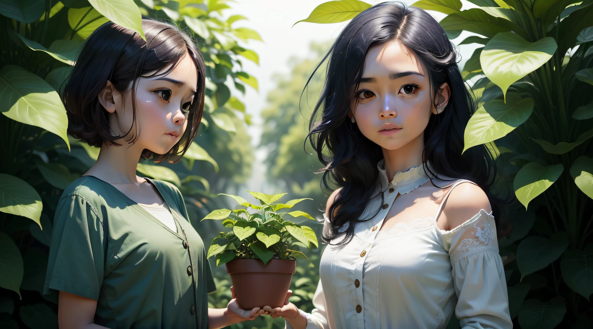 The image depicts a scene that highlights the difference between the fixed mindset and the growth mindset.
Na parte esquerda da imagem, There is a person holding a small plant with wilted flowers. The person is looking at the plant with a resigned expression, sugerindo descuido. A planta parece negligenciada e insalubre.
Na parte direita da imagem, There's another person holding a healthy, lush plant. The person is smiling and watching the flowers with astonishment. The plant is well cared for and blooms.
Entre as duas cenas, There is a dividing line that suggests the separation between the two mindsets. Acima desta linha, the image is darker and more faded, refletindo a atitude negativa da mentalidade fixa. Abaixo da linha, the image is more vibrant, representando a perspectiva positiva do mindset de crescimento.
The lighting is soft and targeted to highlight plants and people's facial expressions. The color palette is contrasting, com tons mais frios no lado do mindset fixo e tons mais quentes no lado do mindset de crescimento.
There are no visual distractions in the image, keeping the focus on comparing the two mindsets.
Em resumo, The simple and objective image presents a scene that contrasts the fixed mindset with the growth mindset through the representation of people interacting with plants. It illustrates clearly and directly the difference in attitude and care for growth.