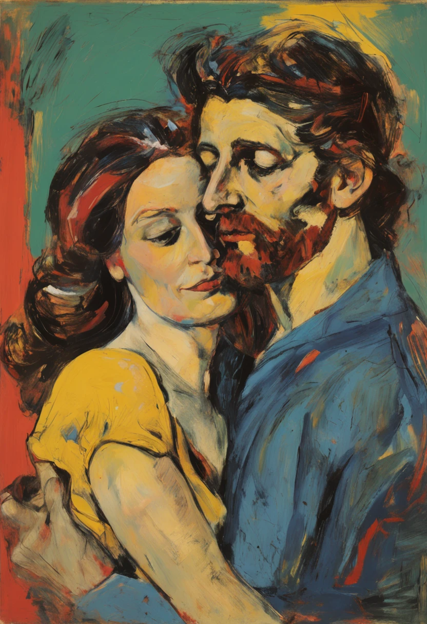 A couple in love, Painted by Caravaggio and many other painters, Renoir, pablo picasso, Michelangelo, Jean-Michel Basquiat, Van Gogh, Andy warhol, Peter Paul Rubens, René Magritte and Rembrandt