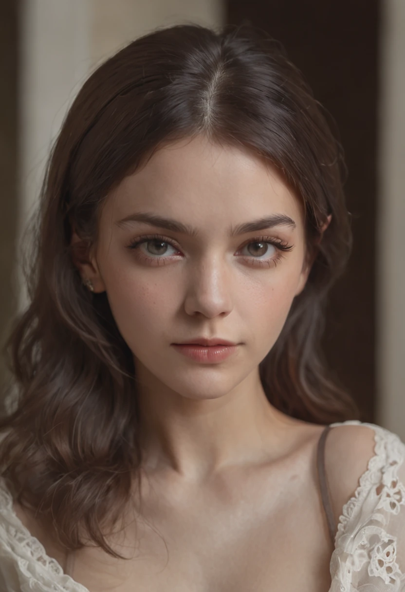 profesional, (Foto 4k:1.1) por (Jeremy Lipking:0.3), (Dittmann Anna:0.3), (Marca ariana:0.3), (foco nítido:1.3), High detail, Vistiendo (Camisa ajustada:1.2), Hermosa cara detallada, Ojos color avellana, cabello largo y rubio, (Mujer joven atractiva:1.3), (seductor:1.1), (ruboroso:1.1), Forma del cuerpo con curvas, small and round breasts, caderas anchas
