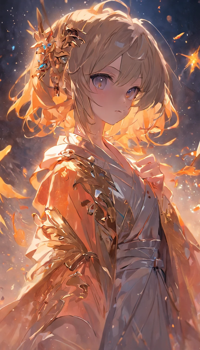 32K（tmasterpiece，k hd，hyper HD，32K）short detailed hair，Gold jewelry area in the back room，Flame Girl ，Yao Lang protector （realisticlying：1.4），Python pattern robe, ORANGE-YELLOW tiara，Snowflakes fluttering，The background is pure，Hold your head high，Be proud，The nostrils look at people， A high resolution， the detail， RAW photogr， Sharp Re， Nikon D850 Film Stock Photo by Jefferies Lee 4 Kodak Portra 400 Camera F1.6 shots, Rich colors, ultra-realistic vivid textures, Dramatic lighting, Unreal Engine Art Station Trend, cinestir 800，Hold your head high，Be proud，The nostrils look at people