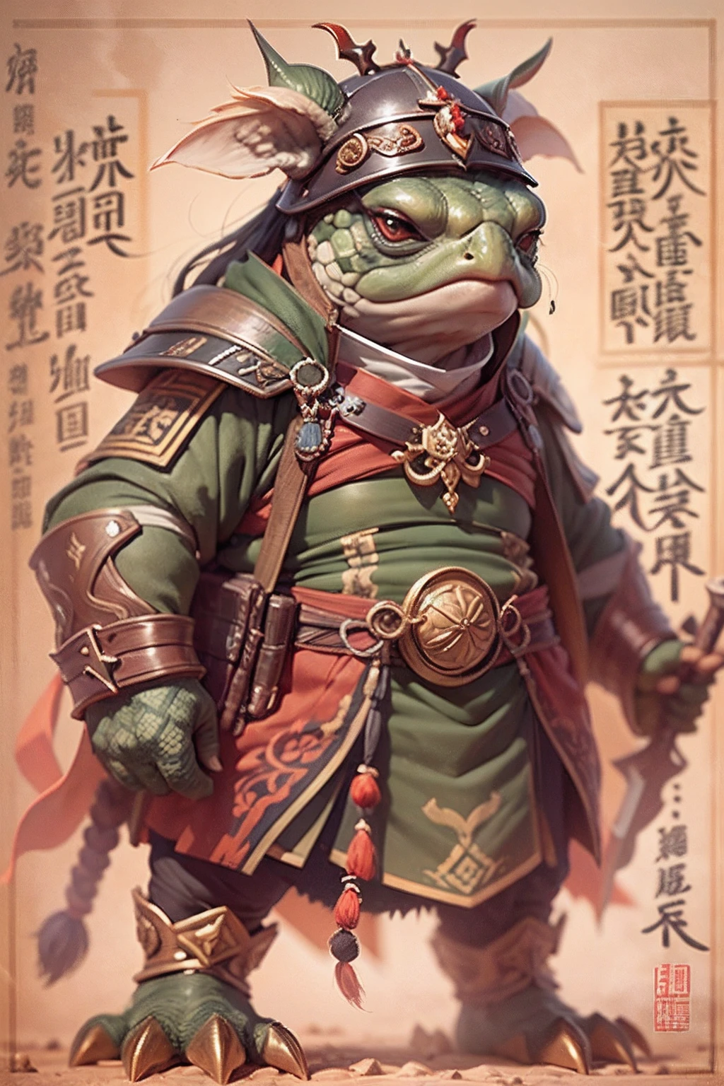 （anthropomorphic turtle），（Emperor Xingjun：1.4），coda，a tall body，Stout limbs，disdain，ran，tosen，The long hairs of the flame fluttered in the wind，combats，Dynamic lines，Dimly lit battlefield，Ruined castle，（stereoscopic perspective：1.4），Works of masters，super-fine，4K分辨率，high qulity，电影灯光，High picture detail，Detailed pubic hair，Epic shooting，Clearly focused hair，Detailed hair depiction，acurate