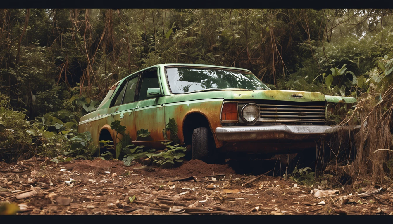 An unknown mechanic's tool abandoned in the garden of an 80's Brazilian married woman
