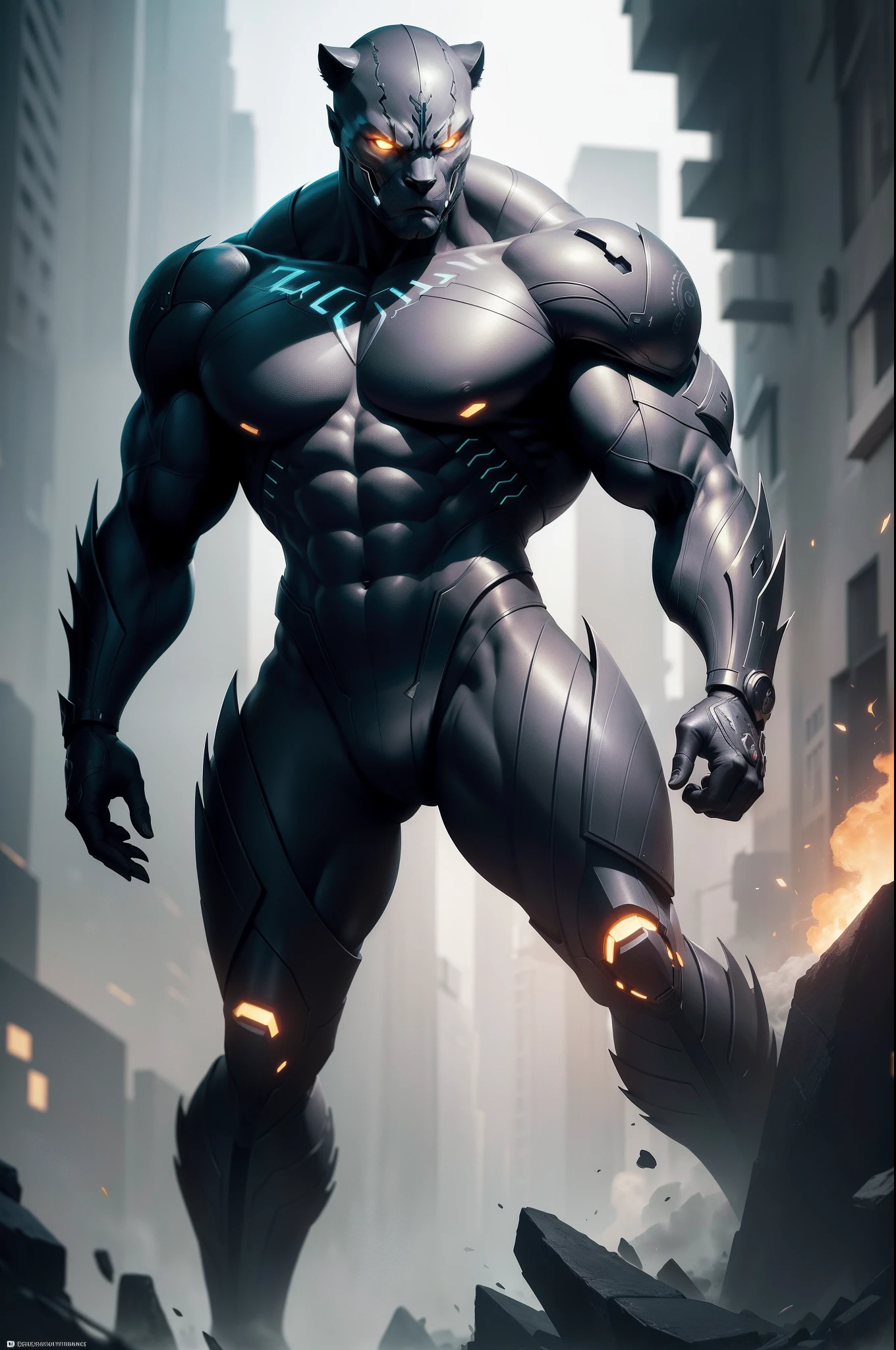 Uma imagem realista da Fera dos X-Men, super gigante, super musculoso, with muscular arms, ombros largos, giant toned physique, olhos azuis, uma cauda, super peludo de pelo azul, pele azul, wearing glasses, usando uma armadura medieval amarelo e preto, com as veias saltando, barefoot, visto de perfil