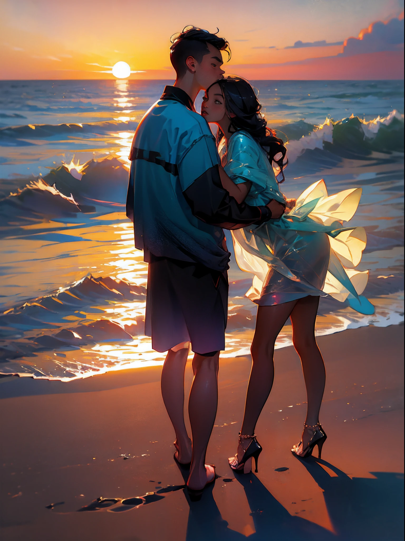 Beach Ocean Couple Holding Hands Conan --auto