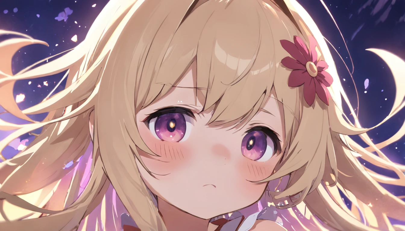a close up of a person with a flower in their hair, anime moe artstyle, ayaka genshin impact, anime visual of a cute girl, hanayamata, chiho, shikamimi, anime best girl, sayori, extremely cute anime girl face, she has a cute expressive face, kawacy, cute anime face, young anime girl
