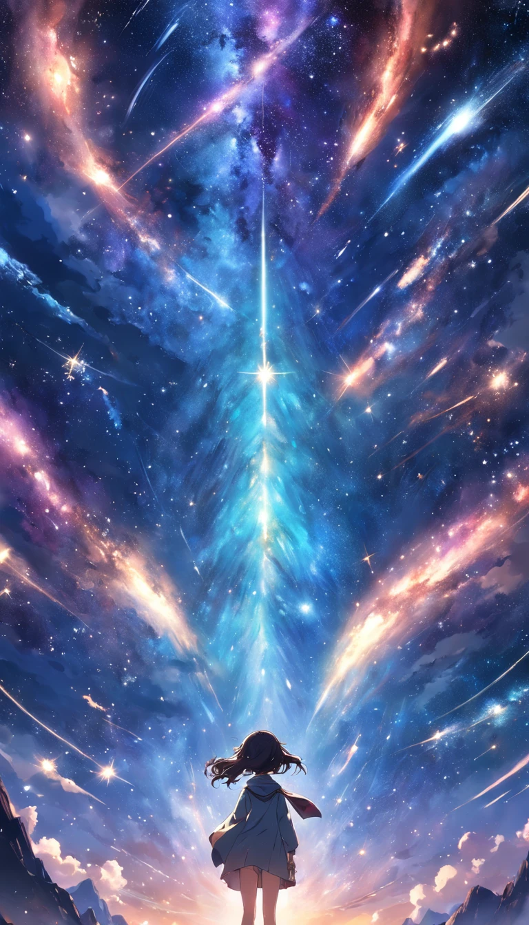 The entire galactic starry sky,Magnificent,Twinkling starlight,boundless,Fantastic sights。