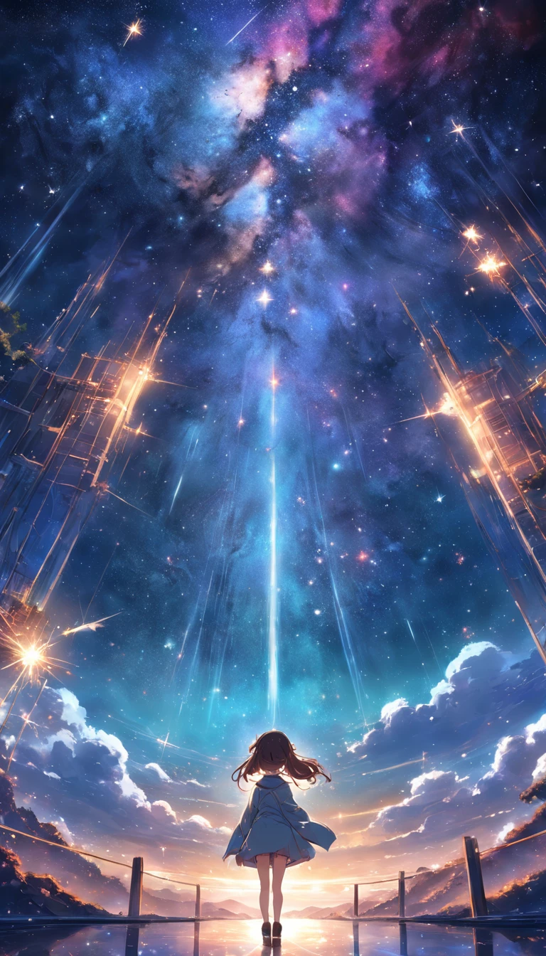 The entire galactic starry sky，Magnificent,Twinkling starlight，boundless，Fantastic sights。