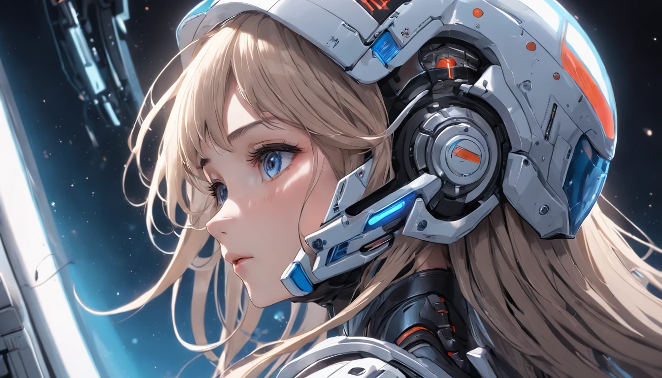 A masterpiece of detail and dynamics, Highly detailed realistic man, Inside a lonely spaceship, ultra-realistic realism, Wear highly detailed Pop Art style clothing, Put on a very complex futuristic space helmet on board, Details in the arms, Long hair , mano, The fingers are very clear, nase, The eye, cparted lips, haar, gradients, White text, Long hair, Simple minimum. f/4, 16:9, Ultra HD 5S, sport, neoprene, behance contest winner, near-perfect, 《unsplash》Portrait in , Stylized digital art, lisses, hyper HD, Simple minimum. f/4, 16:9, 5S Ultra HD, sport, behance contest winner, Getting closer and closer to perfection, 《unsplash》Portrait in , Stylized digital art, lisses, hyper HD, 12K, Motor Unreal 5, super sharp focus, An intricate masterpiece of art, Ominous, highly detailed, vibration