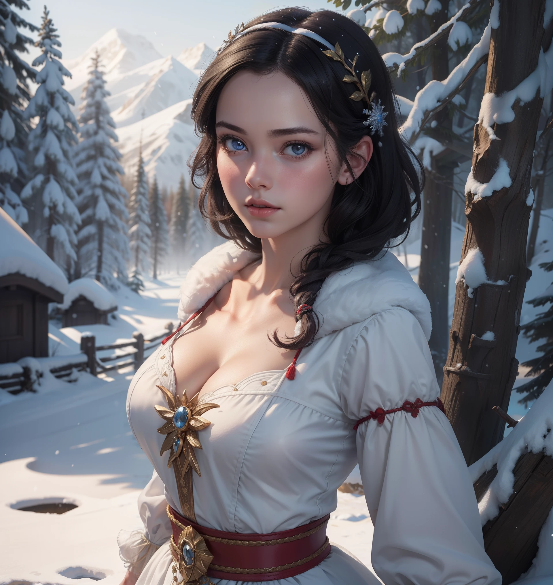 masterpiece, snow white ,(1girl:1.1), (extremely detailed:1.2), super hd, 8k, (intrincate details:0.8), hyper realistic, professional photo, exceptional,