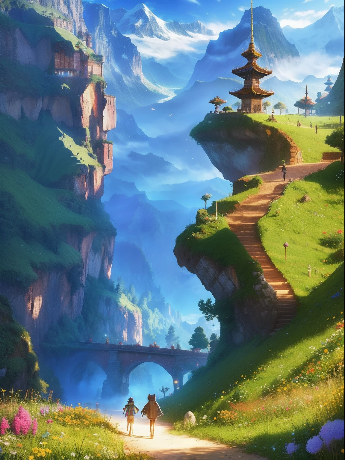 16-bit pixel art,game scenes,Game characters,dragon quest,pixel game