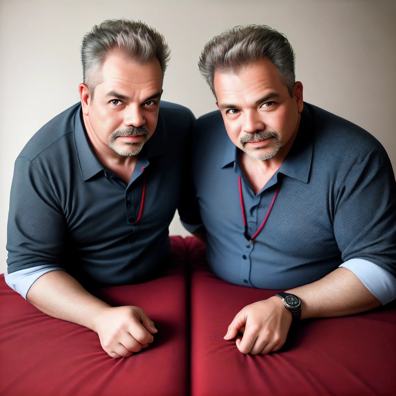 Twin brothers,age 55,magister,onbed