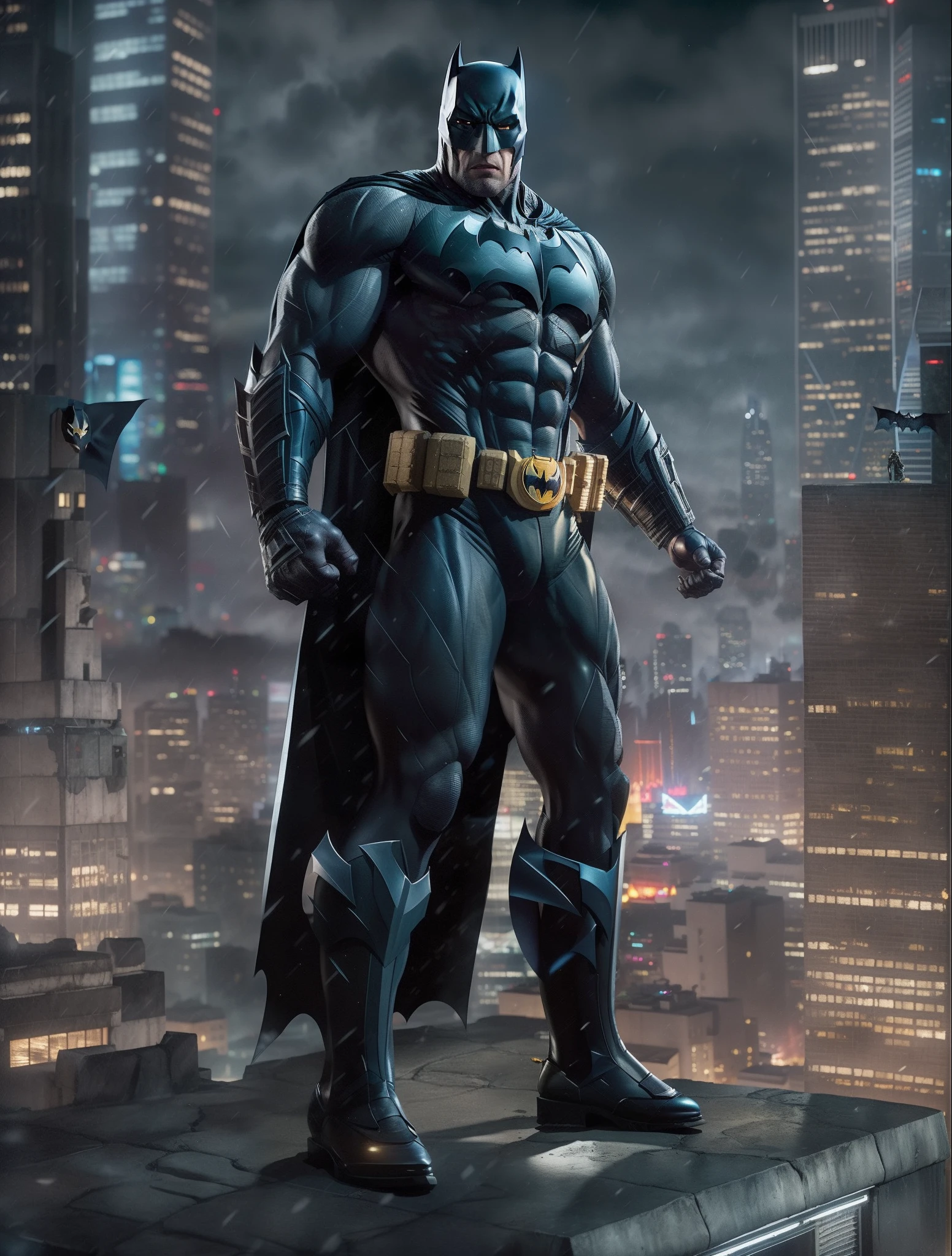 Batman statue on top of a building in a city at night, Do filme Batman, Mecha do Batman, Batman cyberpunk, Dwayne Johnson como Batman, Anigirl Batman, Retrato do Batman, em Batman : Cavaleiro Arkham, O Batman, Batman, Noite em Gotham City, Fundo da cidade de gotham, Retrato de Batman, Dwayne Johnson como Homem-Aranha, Jason Statham como Batman